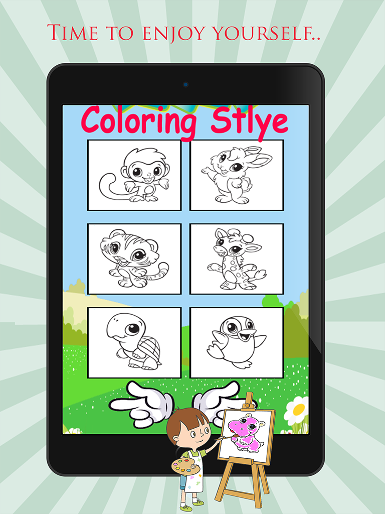 Baby Animal Cute Paint and Coloring Book - Free Games For Kids screenshot 9