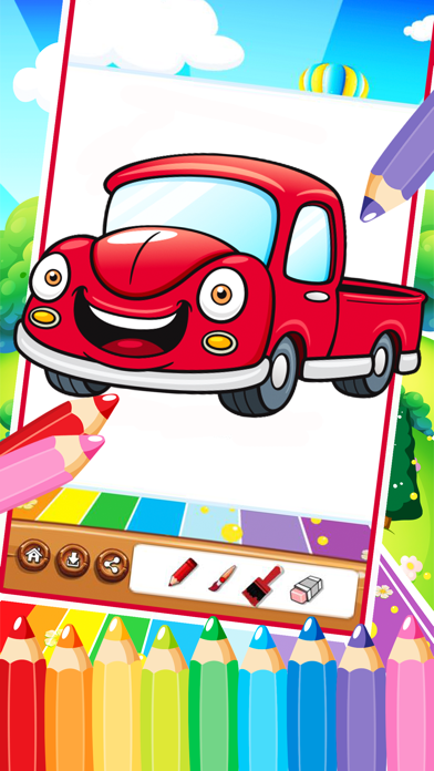Car Fire Truck Free Printable Coloring Pages For Kids iPhone screenshot