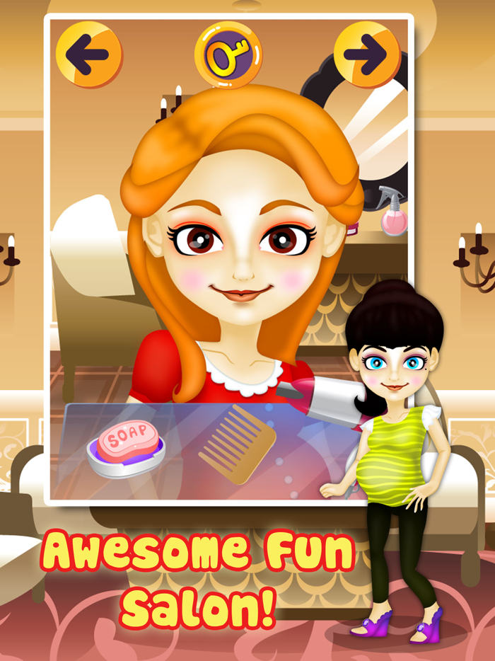 Pregnant Mommys Salon Spa Fun - hair beauty makeover and new baby nail games girl and boy 2