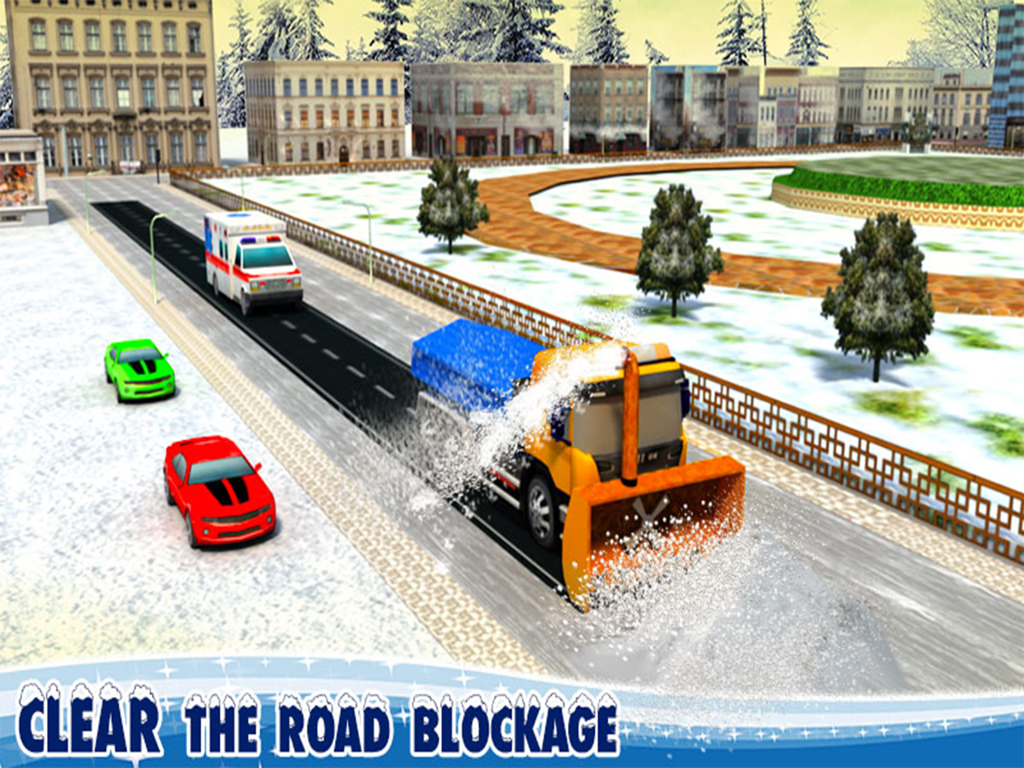 Snow Rescue Missions 2016: Snowblower Truck and Ambulance Driver, Doctor and First Aid  Simulation screenshot 7