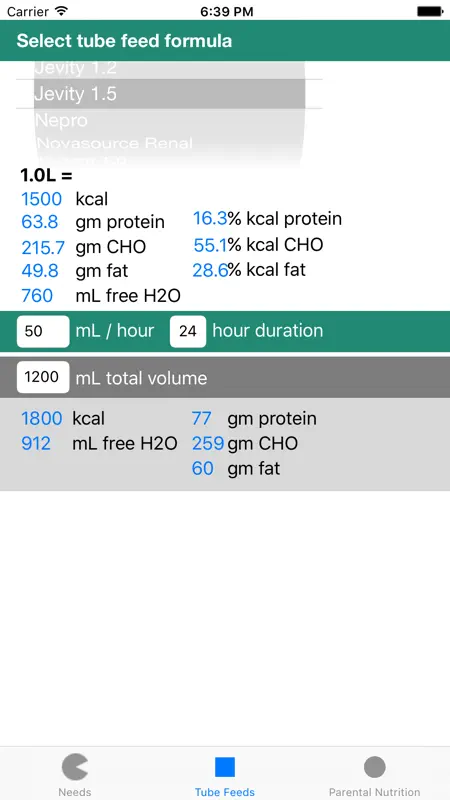 TPN and Tube Feeding - Nutricalc for RDs screenshot 2 of 3