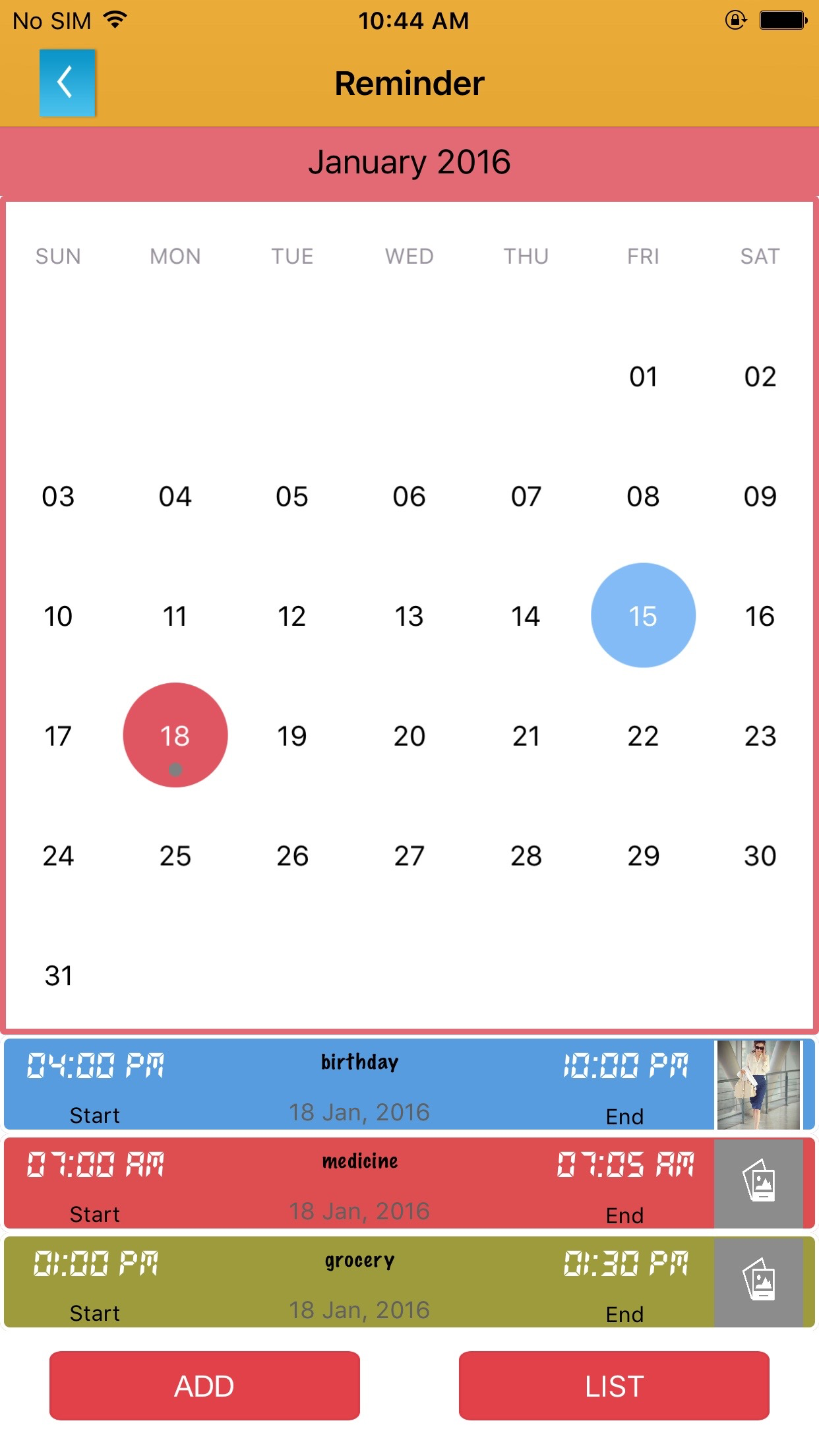Alarm Calender