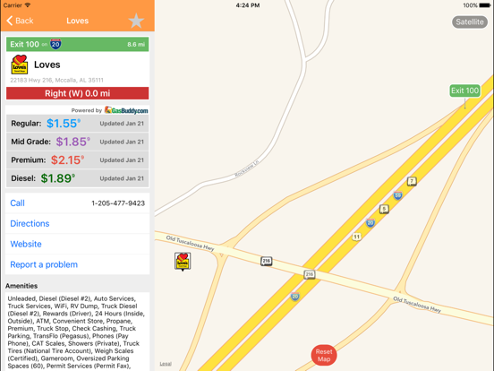 Screenshot #6 pour iExit Trucks: The Trucker's Highway Exit Guide