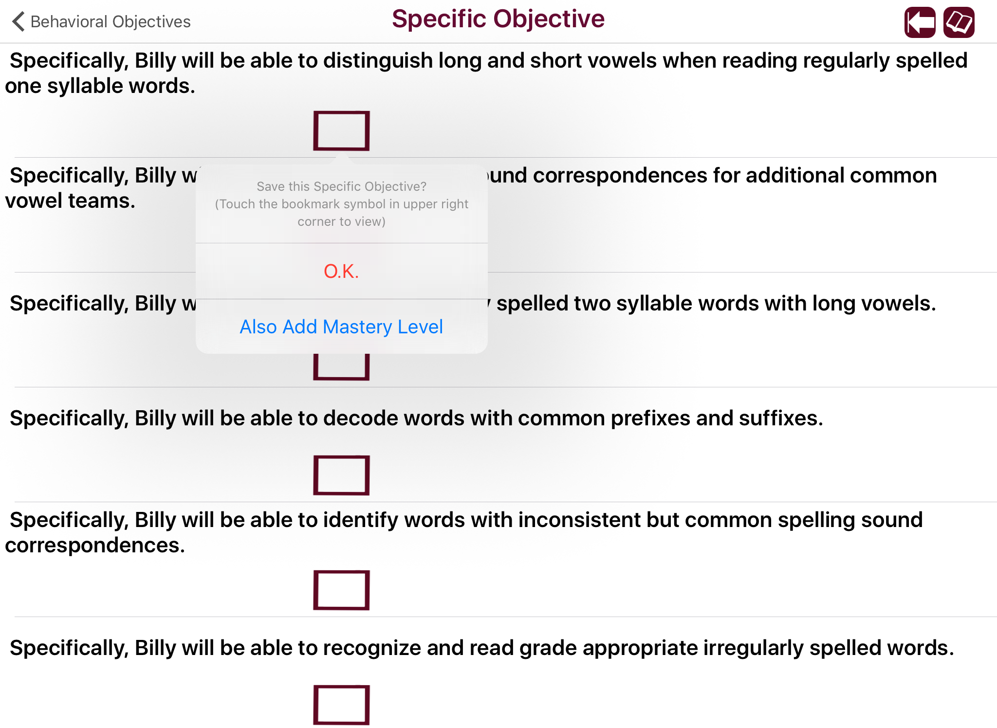 IEP Goals & Objectives w Common Core Standards II