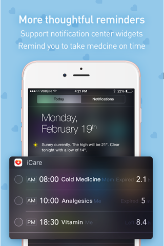 iCare · Medication Reminder screenshot 2