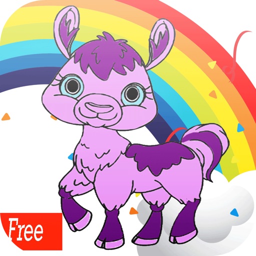 princess pony coloring book and amazing animal : painting for kids free icon