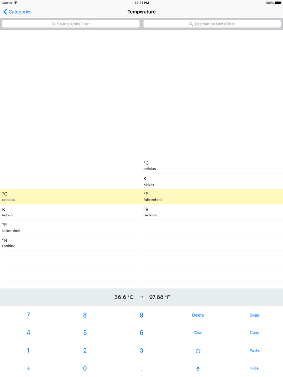 Convert units easy Lite iPad screenshot 4 - Utilities app