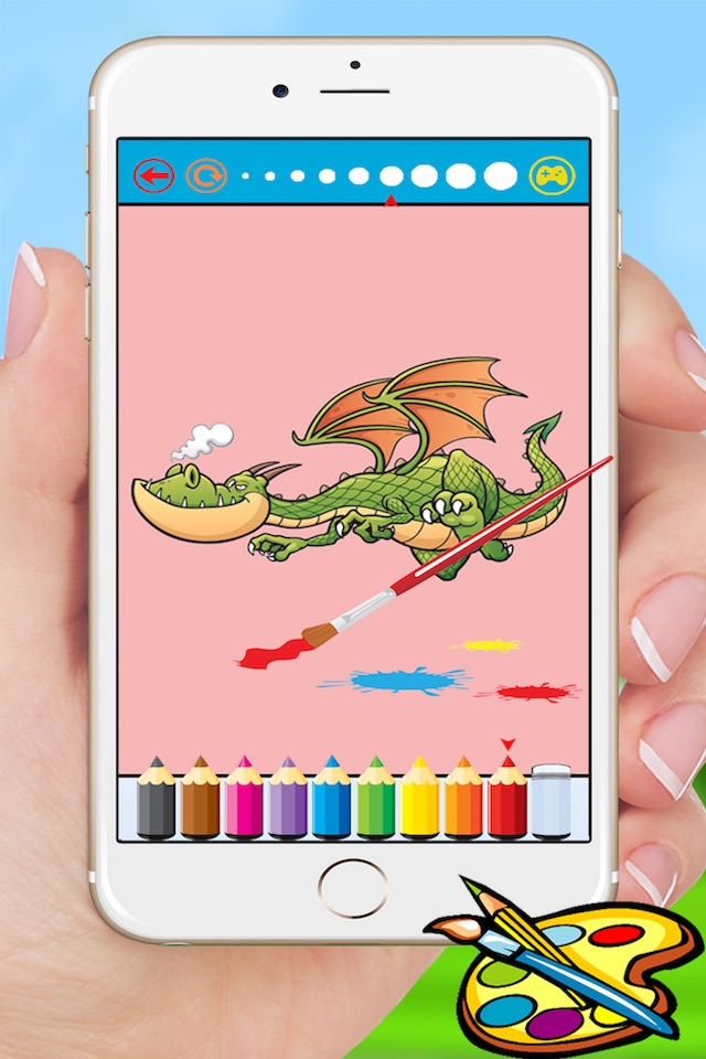 Dragon Dinosaur Coloring Book - Drawing for kids free games screenshot 4