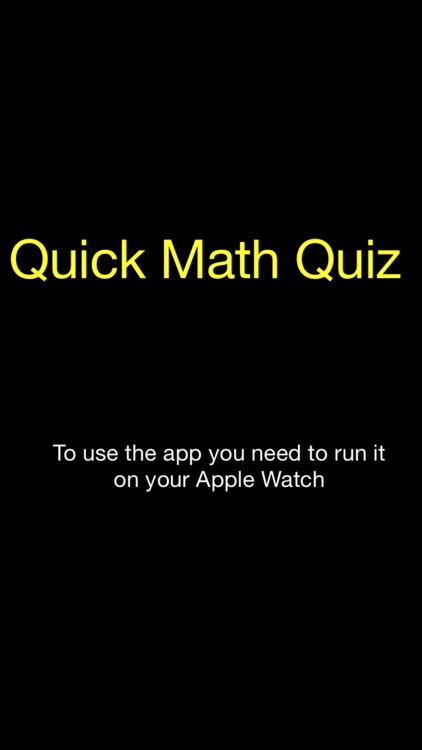 Quick Math Quiz Watch - Limit Time