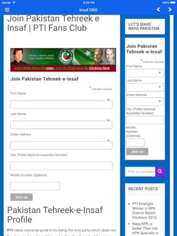 PTI - Pakistan Tehreek-e-Insaf iPad screenshot 5 - Social Networking app