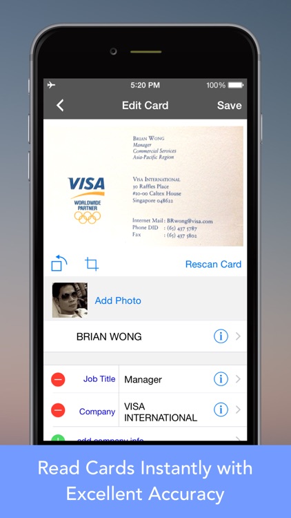 CardWiz: Business Card Reader