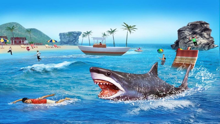 Angry Shark 3D. Attack Of Hungy Great White Terror on The Beach