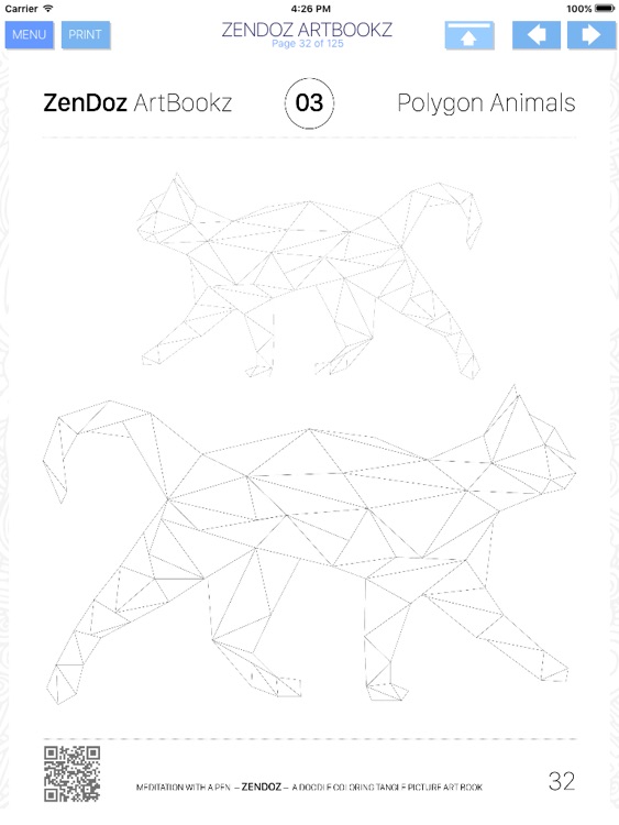 Zendoz ArtBookz - 03 - Polygon Animals - HD - Coloring Book