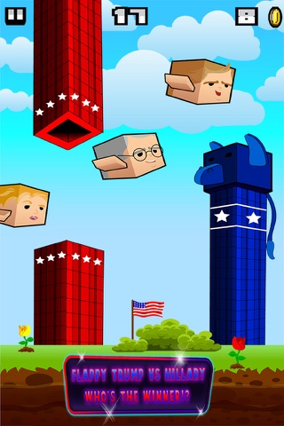 Flappy Donald Trump vs. Hillary Election Run – Face Off Flyer President screenshot 2