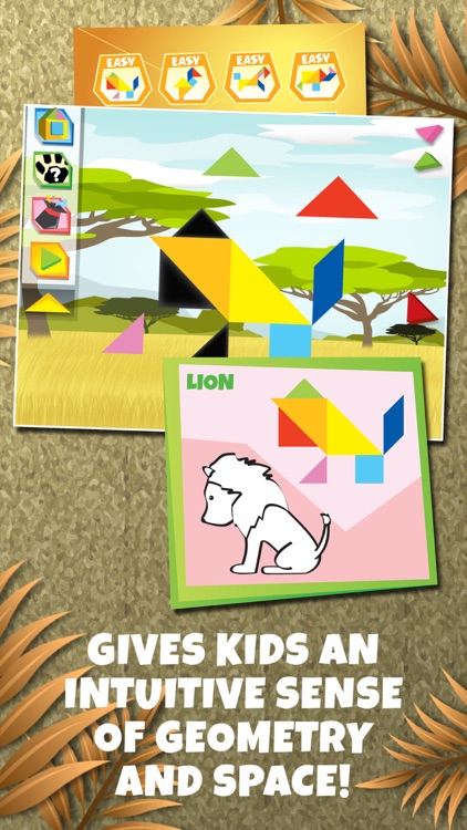 Kids Learning Puzzles: Safari Animal, K12 Tangram