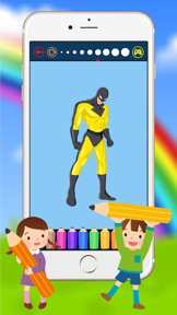 Cartoon Superhero Coloring Book - Drawing for kid free game screenshot