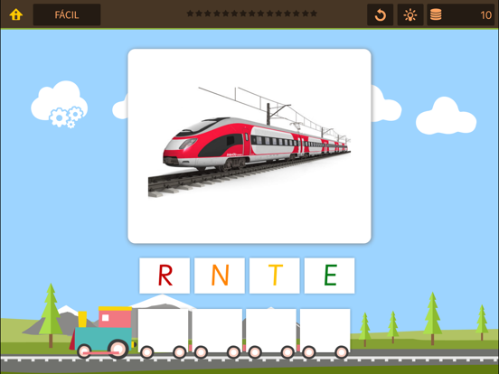 Tren de palabras – Juegos de spelling bee y puzzle busca la palabra para niños iPad screenshot