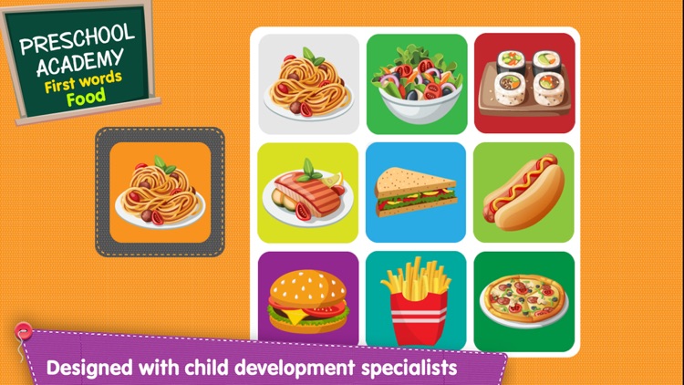First Words Food - English : Preschool Academy educational game lesson for young children
