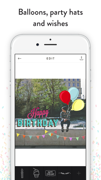 Screenshot #3 pour Birthday Stickers - Frames, Balloons and Party Decor Photo Overlays