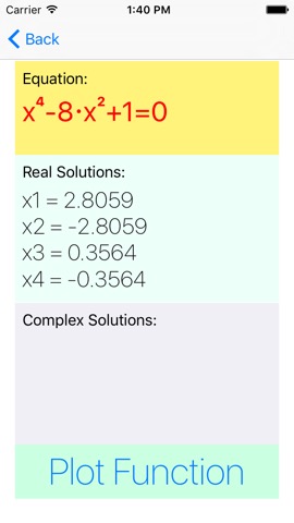 Parabola - quadratic and biquadratic equation solver, real and complex solutionsのおすすめ画像4