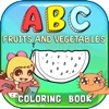 Icon ABC Fruits And Vegetables Coloring Book: Learning English Vocabulary Free For Toddlers And Kids!