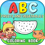 ABC水果和蔬菜着色书：学习英语词汇免费幼儿和孩子们！