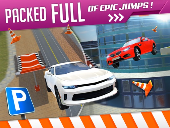 Roof Jumping 3 Stunt Driver Parking Simulator Auto Race Spelletjes Gratis iPad app afbeelding 3