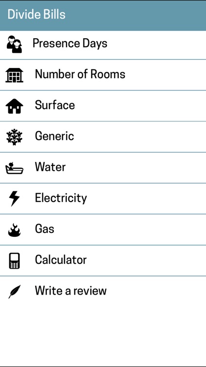 Divide Bills : electricity - water - gas