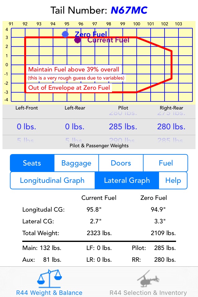 R44 Weight & Balance screenshot 2