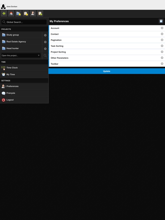 AceProject iPad screenshot
