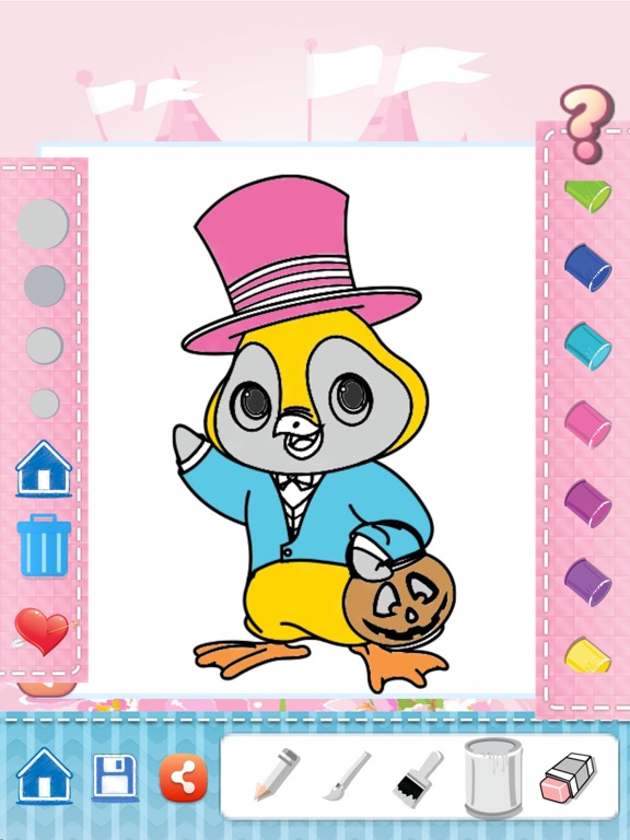 Penguin Drawing Coloring Book - Cute Caricature Art Ideas pages for kids iPad screenshot