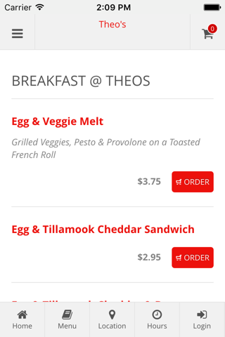 Theo's Online Ordering screenshot 2