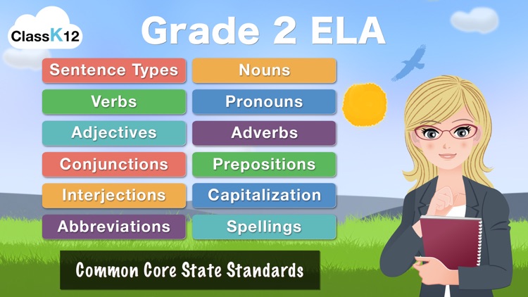 Grade 2 ELA - English Grammar Learning Quiz Game by ClassK12 [Full] screenshot-0
