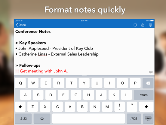 Notes, Notepad & Memo - UpWord iPad app afbeelding 1