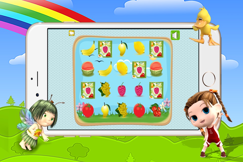 Fruits memo preschooler education game for kids screenshot 2