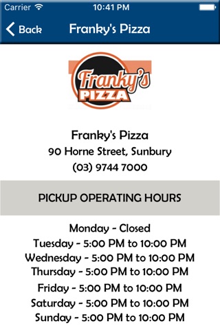 Frankys Pizza screenshot 2