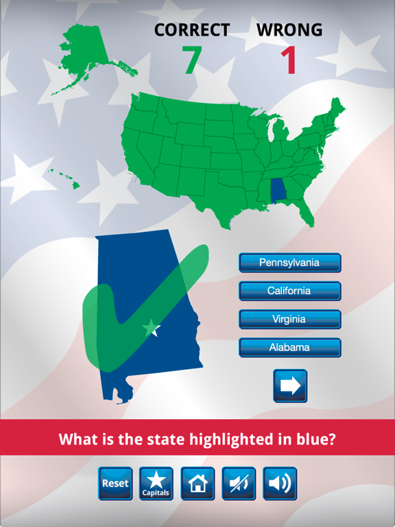 Screenshot #2 for US States and Capitals Quiz : Learning Center