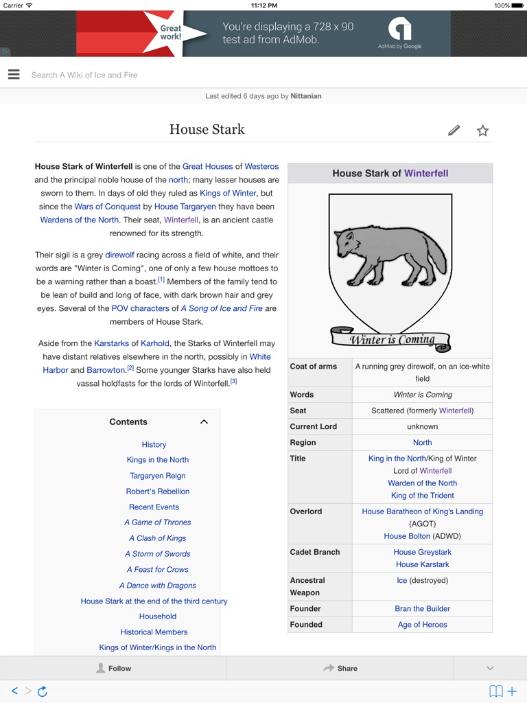 【图】Wiki for Game of Thrones(截图3) 【图】Wiki for Game of Thrones(截图3)