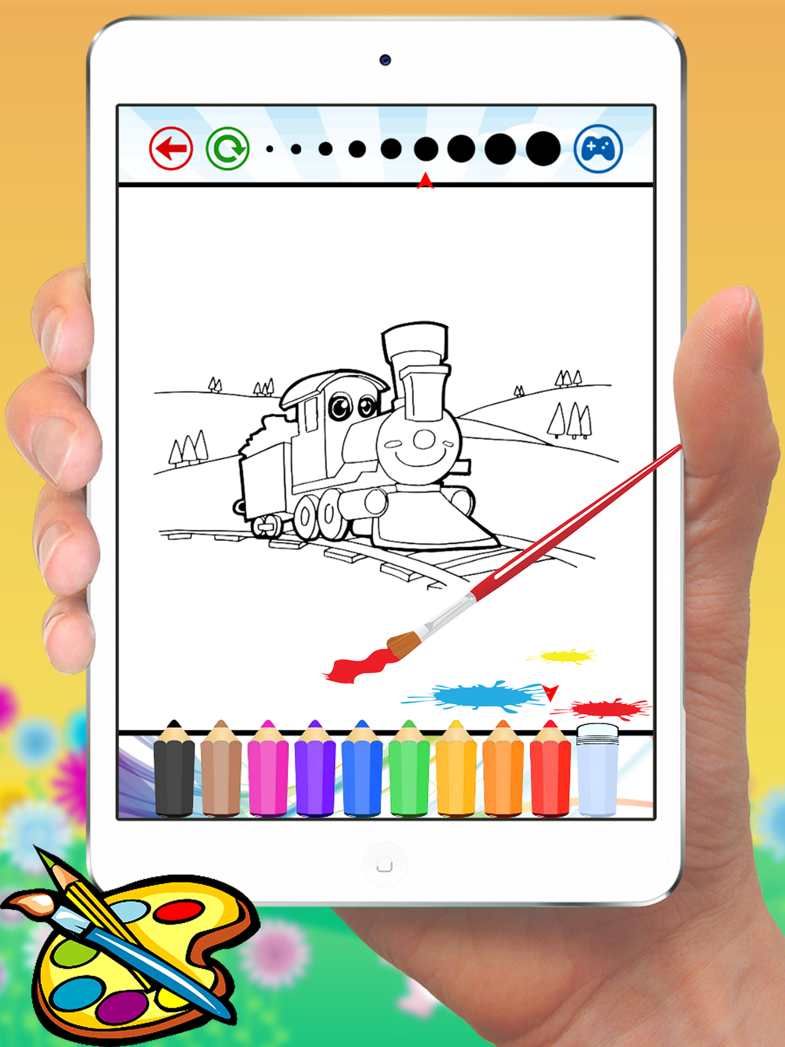Train Coloring Book - Cute Drawing for Kids Free Games