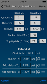 Dive Calculator screenshot