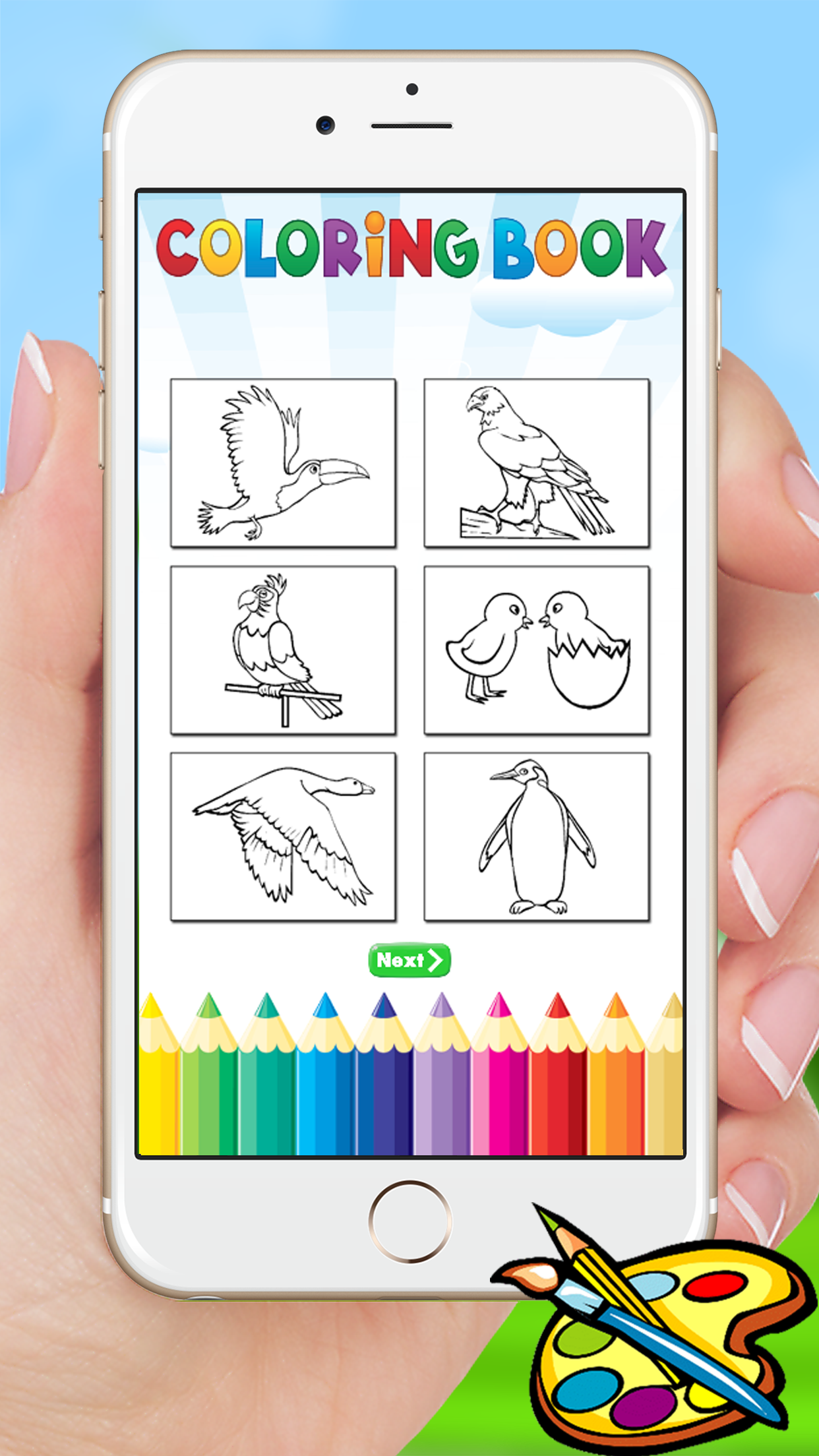 Bird Coloring Book for Kids - Children Drawing free games