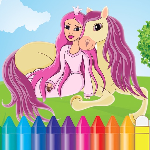 Princess Coloring Book for a Little Preschool Toddler Girls iOS App