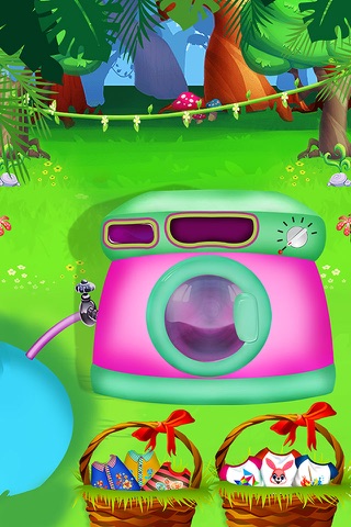 Dirty Pets Washing Laundry - baby animals Love & care Clothes Cleaning Games screenshot 3