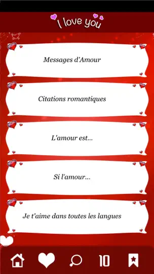 Capture d'écran de Je T'aime - Voeux D'amour sur iPhone 4