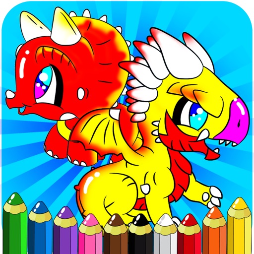 Dinosaur And Dragon Coloring Books - Drawing Painting Games For Kids icon