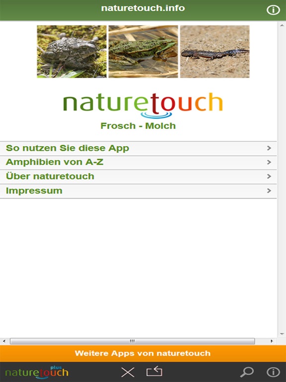 Frösche, Kröten, Unken bestimmen iPad screenshot