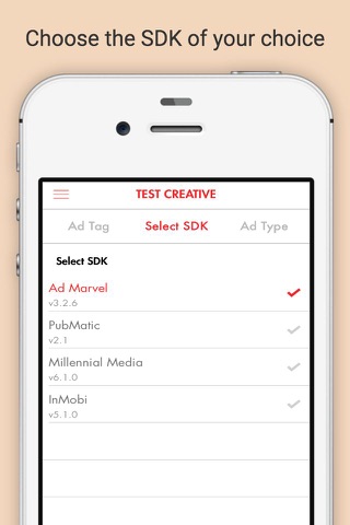 MRAID Ads SDK Tester - náhled