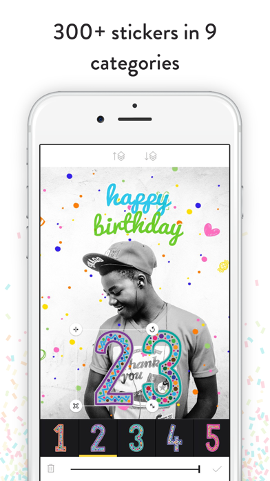 Screenshot #2 pour Birthday Stickers - Frames, Balloons and Party Decor Photo Overlays