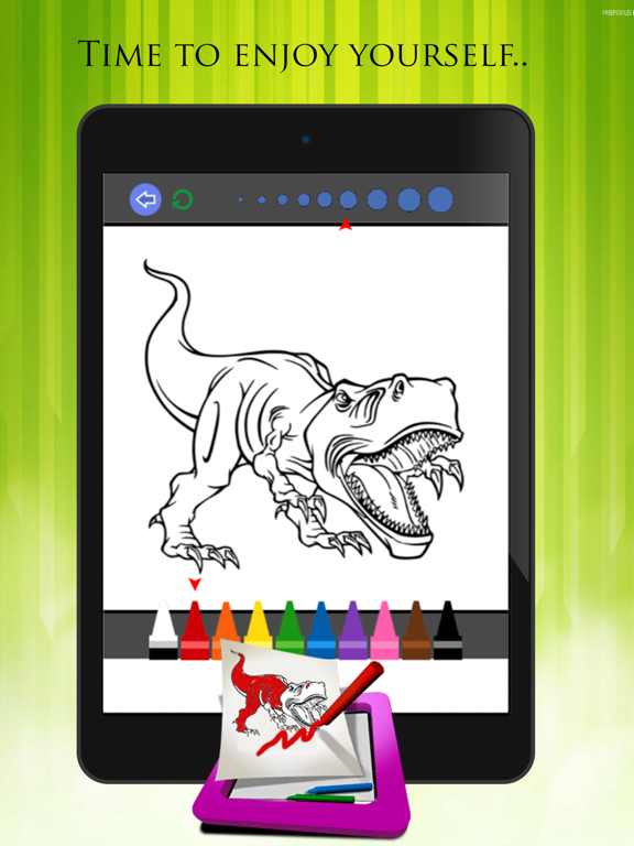 Dinosaur Paint and Coloring Book - Free Games For Kids iPad screenshot