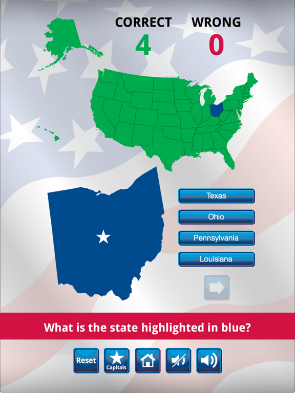 Screenshot #4 pour US States and Capitals Quiz : Learning Center